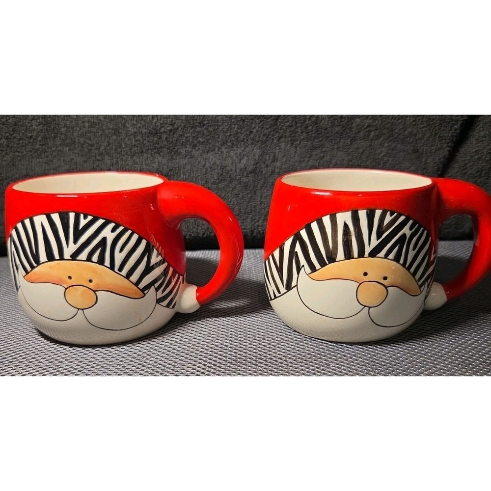 Heart Felt Kitchen Creations Santa Coffee Mugs Christmas